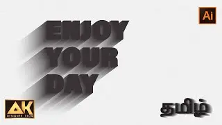 3D Gritty Shadow Text Effect | Adobe Illustrator | Tamil
