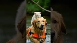 Miracle in the Rain! Dog Saves Kitten from River!  #cat #catlovers #kitten #catvideos