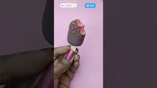 Miniature Clay Ice Cream 🍦 | Easy DIY Chocolate Popsicle for Kids #youtubeshorts #diy #craft