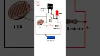 How to make simple automatic night lamp with BC547 Transistor LED Night Light LDR Project #shorts