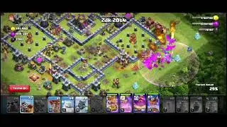 Destroy level 14 town hall with super archer attack and invisibility spell!!!
