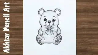 How To Draw Cute Teddy Bear Drawing, A Cute Teddy Bear Pencil Art Step by Step, Drawing Tutorial 