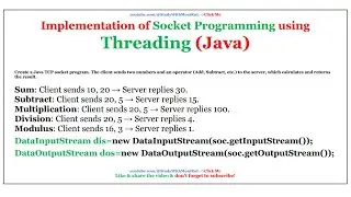 Socket Programming in Java | Threading in java | 2024