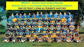 Week 6 Review and Contest Results - 1980 Detroit Lions Alternate History