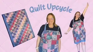 Turning my grandmas quilt into overalls! Cozy sewing vlog