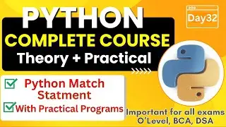 Python Match Statement | Programs of Match Statement | Python Complete Course for Beginners - Day32