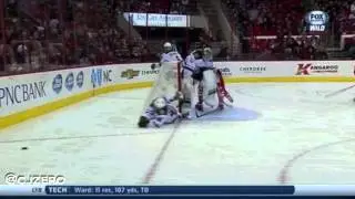 Josh Harding Leapfrogs over a Wild and Hurricanes Player with Boing Sound Effect