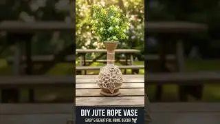 Handmade Flower Vase Making with Jute Rope & Cardboard | Easy DIY Home Decor Idea 🌸✨#viralshort #diy