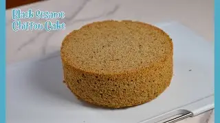 [ASMR] 🖤 Black Sesame Chiffon Cake [Soothing Baking]