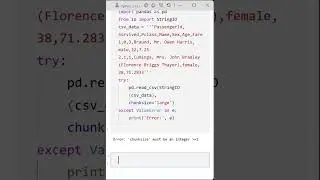 05 Chunking Error Demo in Pandas: Handling Invalid Chunksize