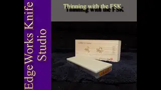 FSK 400 grit Super Vitrified Whetstone thinning an Iron Cladded Aogami 2 Japanese knife - Okahide