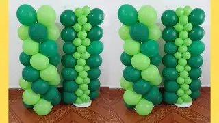 Columnas de globos plana y en espiral
