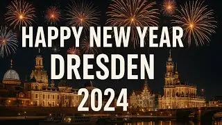 Frohes neues Jahr 2023. Feuerwerk in Dresden. Elbe.