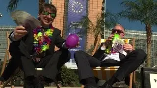 NGOs stage Brussels 'beach' protest against tax havens