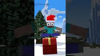 Herobrine Decorate XMAS Tree #minecraft #shorts #christmas #challenge