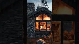 A Cozy Cabin in a Stormy Forest &ndash; AI Drone Flyover⛈️🏠🔥