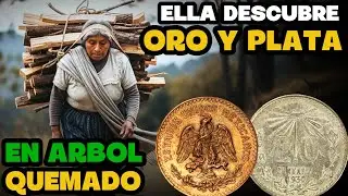 MUJER LEÑADORA ENCUENTRA MONEDAS DE ORO Y PLATA EN ARBOL CAIDO POR UN RAYO EN UN CERRO DE MEXICO