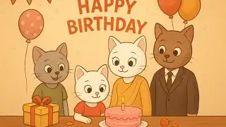 White Cat Birthday Surprise Party 🎉 | Cute Family Celebration | @MeowMystic-p8y 