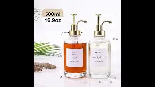 500ml 16.9oz Coffee Syrup Dispenser Pump Glass Bottle Round Maple Coffee Syrup Bottles