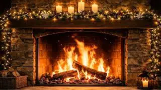 Cozy Fireplace with Relaxing piano & Guitar Music 🔥 Sleep, Study, Relax & Healing Ambience (4K) #usa