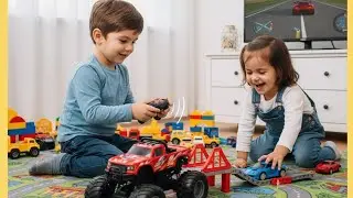 Bridge Construction Vehicles, Fire Truck, Dump Truck Toys