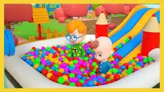 Little Farm - The ball pool | Cartoon | Nursery Rhymes | Kids Songs
