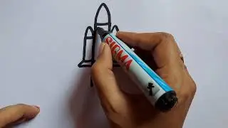 HOW TO DRAW A ROCKET IN 2 MINUTES-EASY DRAWING FOR KIDS STEP BY STEP
