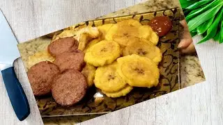 Como hacer platanos fritos con Salami y Queso Frito | Tostones | Plátanos Verdes | Fried plantains