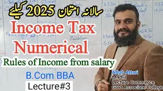 income tax numerical | practice of income tax numerical rules of income tax numerical | B.Com BBA