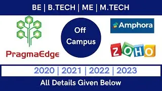 PragmaEdge | ZOHO | Amphora | Thryve Digital | Off Campus Drive | 2022