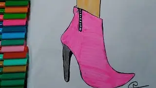 How to draw FANCY SHOES 💗💞#shorts #easy #youtubeshorts #shortvideo #shoes #girl||ART CREATIVE ✏️ 🖌️