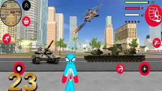 Spider Us Captain Stickman Rope Hero War Vice Town #23 Android Gameplay