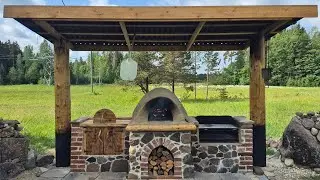 Stone Outdoor Kitchen Build in Pictures | DIY Pizza Oven & Grill