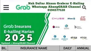 2025 - Senarai Syarikat Penyedia Insurance eHailing Grab Terkini | Grab Driver Insurance (GDI)