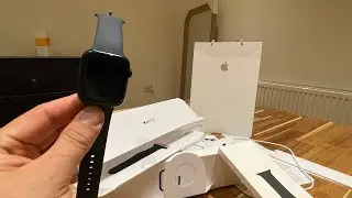 Распаковка Apple Watch Series 7 45 мм в полночь со спортивным ремешком