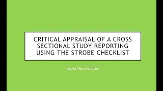 STROBE CHECKLIST FOR CROSS SECTIONAL STUDY _ DR. ANUKA ALENA ABRAHAM