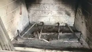 Fireplace and burner pipe on prefabricated unit inspection