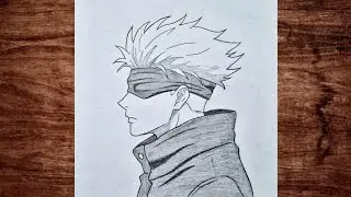 Gojo Satoru Drawing Step by Step || Easy Anime Sketch tutorial for Beginners 