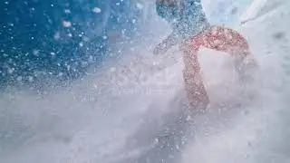 Snowboarding alone