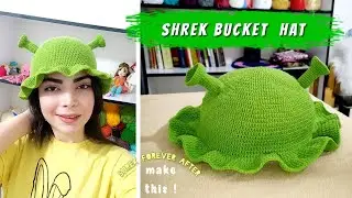آموزش بافت کلاه شرک |Shrek bucket hat crochet tutorial easy