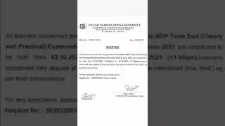 Nsou  BDP final exam notice 2021.#online #nsou #bdp final exam date 2021.#short #shortvideo #nsou