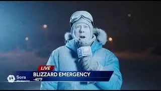 Reporter Freezes on Live TV During &minus;40&deg; Blizzard
