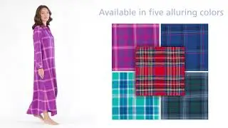 PajamaGram Women's Bright Plaid Flannel Nightgowns