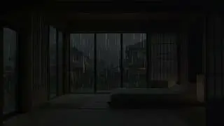Rain Sounds for Sleep in a Dark Bedroom 🌙 Deep Sleep, (Black Screen)