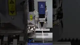 Laser cutting of aluminum profile tubes⚡  #cnc #tubecuttingmachine #lasercutting