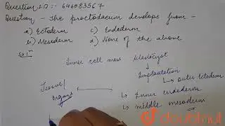 the proctodaeum develops from | 12 | HUMAN REPRODUCTION | BIOLOGY | DINESH PUBLICATION ENGLISH |...