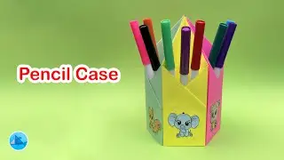 How to make a paper pencil case - easy paper pencil case making