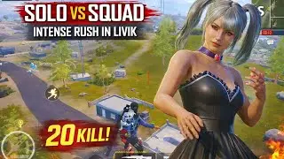 🔱SOLO vs SQUAD 💀 Livik Map‼️ INTENSE FIGHT | 20 KILLS CLUTCH 😈 | BGMI