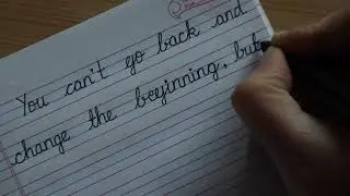 Clean and neat cursive handwriting/calligraphy/four line note/gel pen/for beginners/English #54