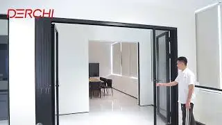 80 Broken bridge aluminum folding door with folded yarn mesh